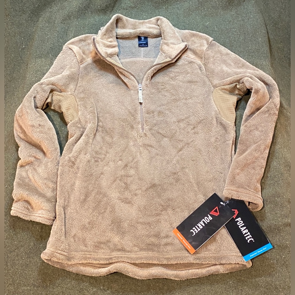 NEW-Polartec USAF Gen1 ECWCS Pullover Fleece Jacket, Men’s Medium Regular, Brown